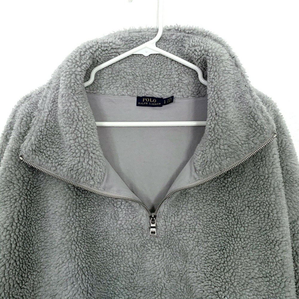 Polo Ralph Lauren Gray Fleece 1/4 Zip Pullover - Picture 2 of 6
